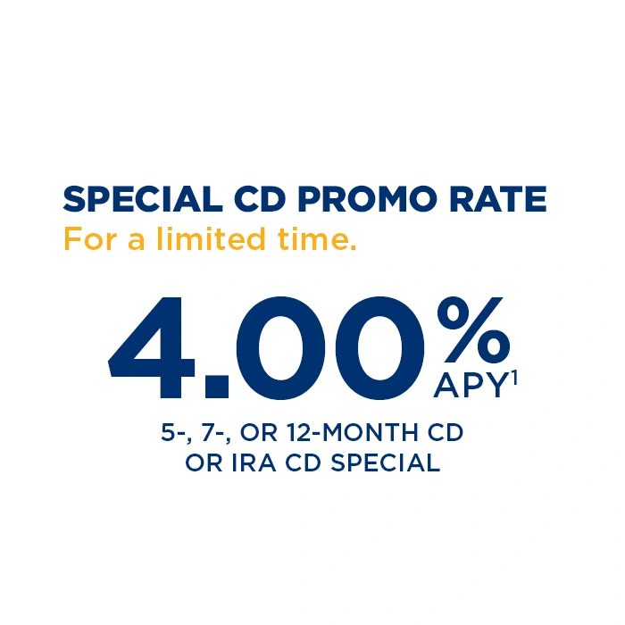 4.00% APY limited-time CD and IRA CD promo for 5, 7, or 12 months